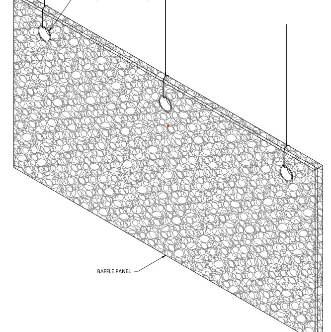 StrandTec Baffle technical drawing by ASI Architectural