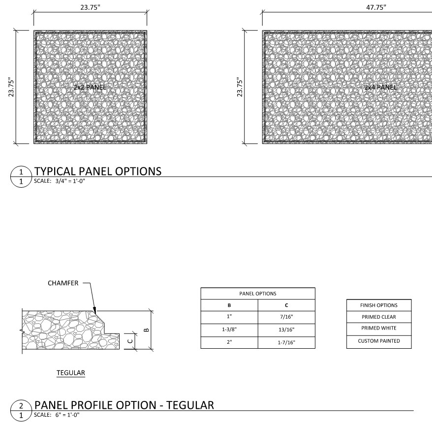 StrandTec Tegular technical drawing by ASI Architectural