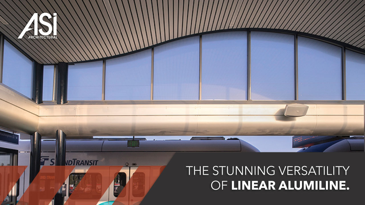 A graphic featured in the ASI Architectural blog entitled "The Stunning Versatility of Linear Alumiline" features a graphic of a metro station outfitted with ASI Architectural Linear Alumiline walls and ceilings.