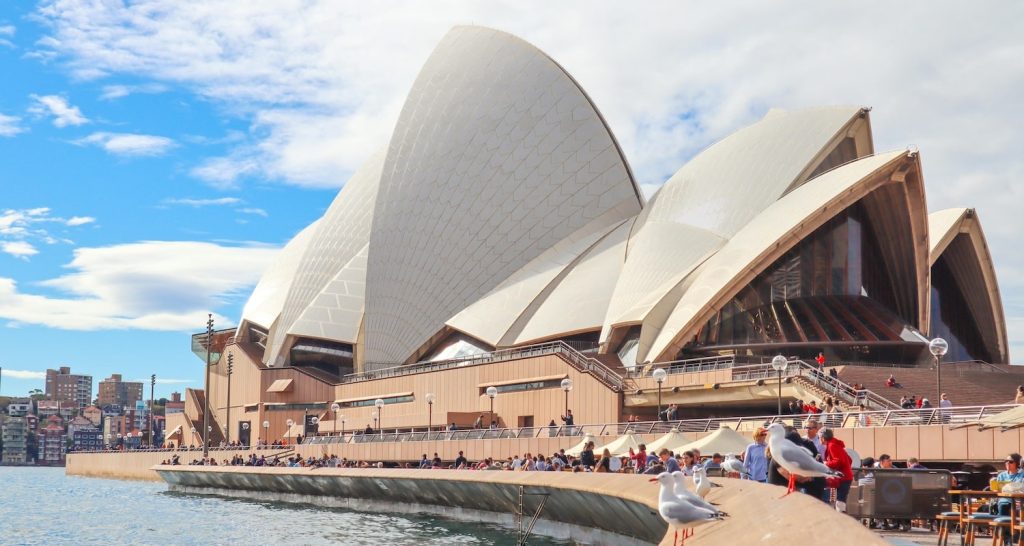 view of the Sydney Opera House from the pier.